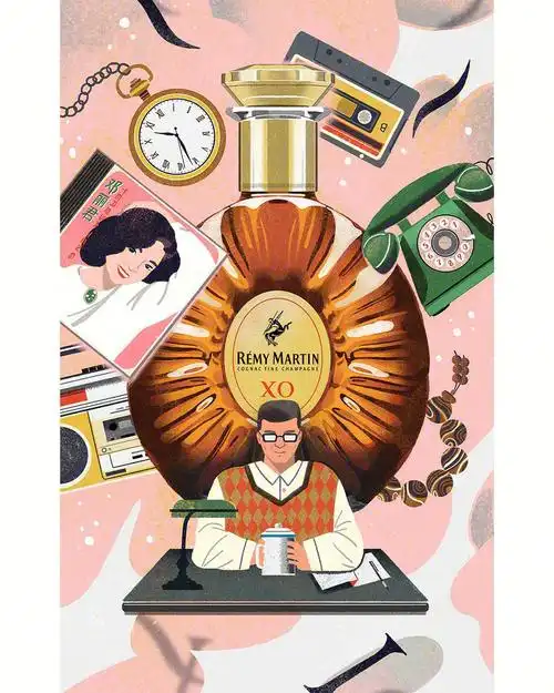 remymartin人头马父亲节插画