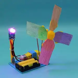 大风车模型 科技小实验 儿童电动玩具 中小学手工作业 网红小制作