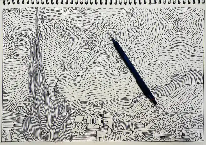 梵高星空简笔画