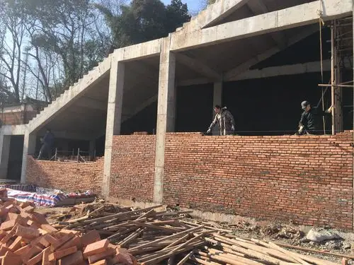 叠山书院台阶外墙砌筑