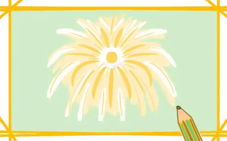 烟花简笔画步骤5好了,烟花的简笔画学会了吗,更多简笔画学习,可关注"