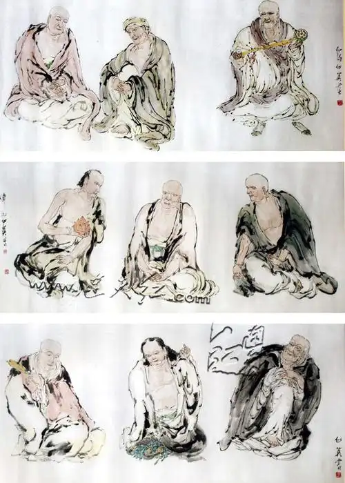 (1/) 孙仁英《500罗汉图》键盘方向键 左(←)右(→)可以切换上下张