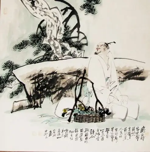李家兴国画作品《庞安时》1 - 闲云山馆 - 闲云山馆