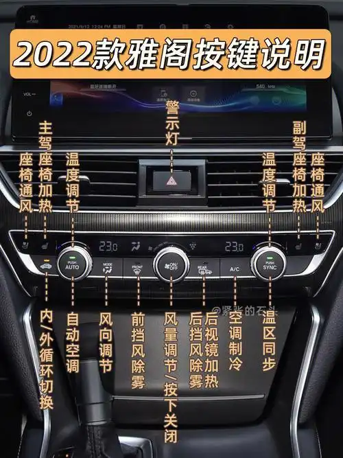2022款雅阁按键说明图解来啦赞一个吧