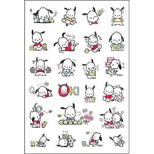 帕恰狗动漫手账贴纸卡通kuromi透明手机水杯笔记本防水装饰贴画