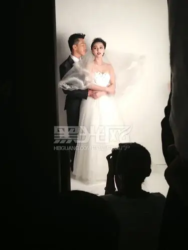 范冰冰,黄少祺在拍摄现场