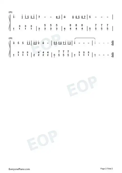 宝贝宝贝-星星为你指路哦宝贝月亮为你祝福哦-超流行儿歌双手简谱预览