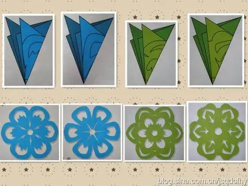 团花的剪纸图案步骤 4.