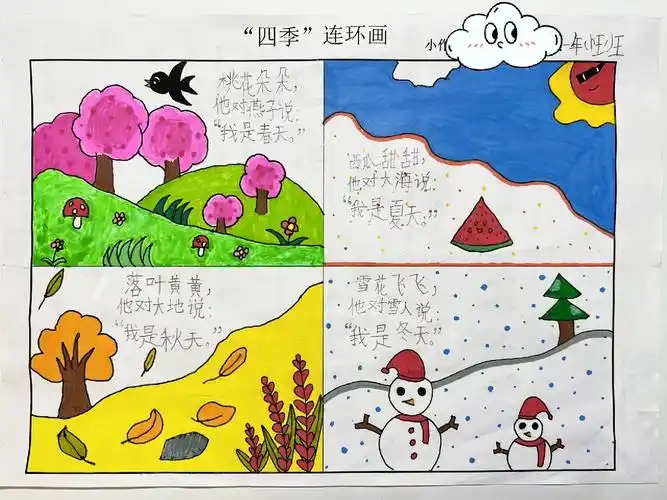 一年级四季画|四季连环画