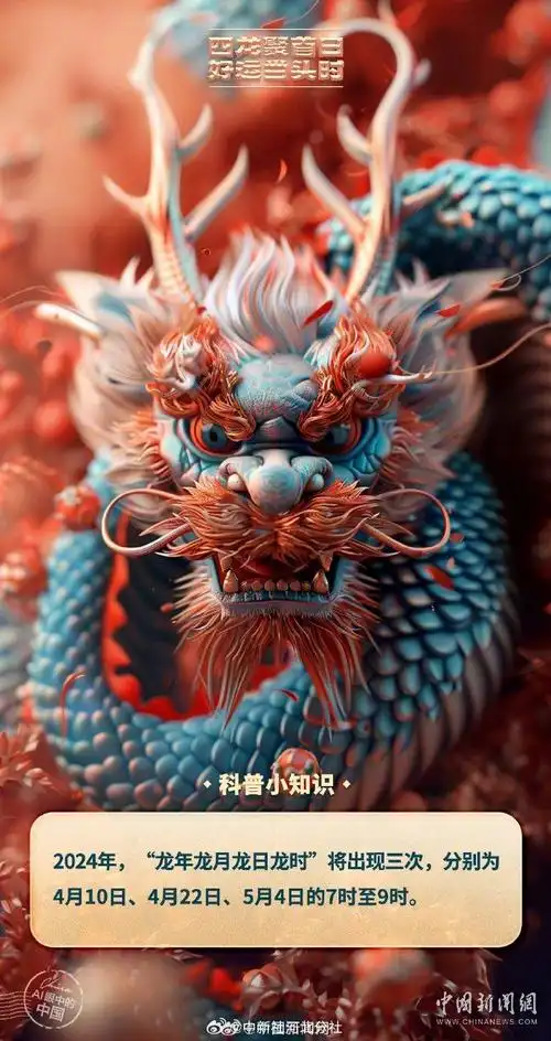 ai眼中的中国四龙聚首日好运当头时