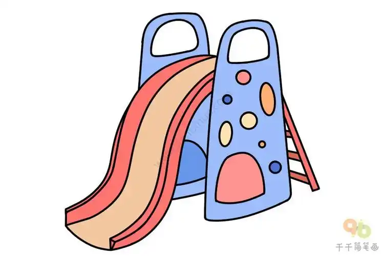 幼儿园景鱼滑梯的简笔画