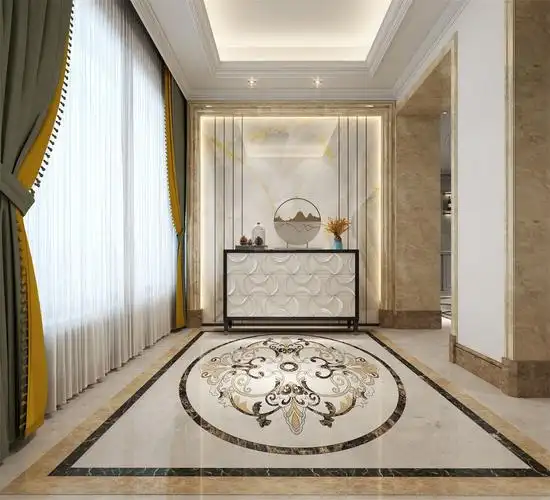 欧式中式别墅拼花地砖装修效果图片