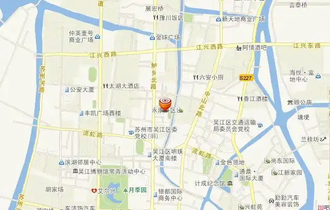 苏州市吴江区松陵镇城中社区居委会周边地图