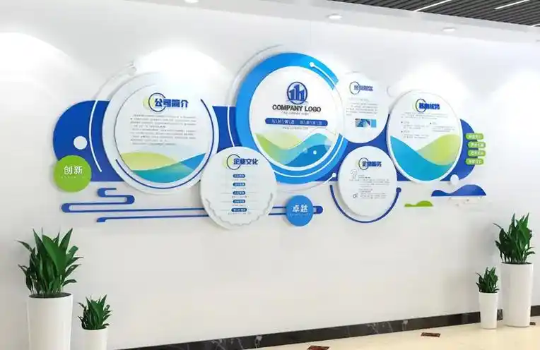 企业文化墙的意义.1.展示企业形象.企业文化墙包括logo背 - 抖音