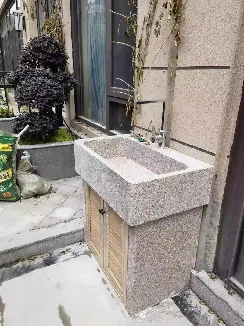 天然石材户外庭院洗衣池.天然大理石洗手池,拖把池,整石一体打 - 抖音