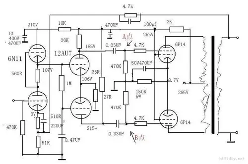 应师傅们高见重新发贴求助diy6p14推挽机失真问题