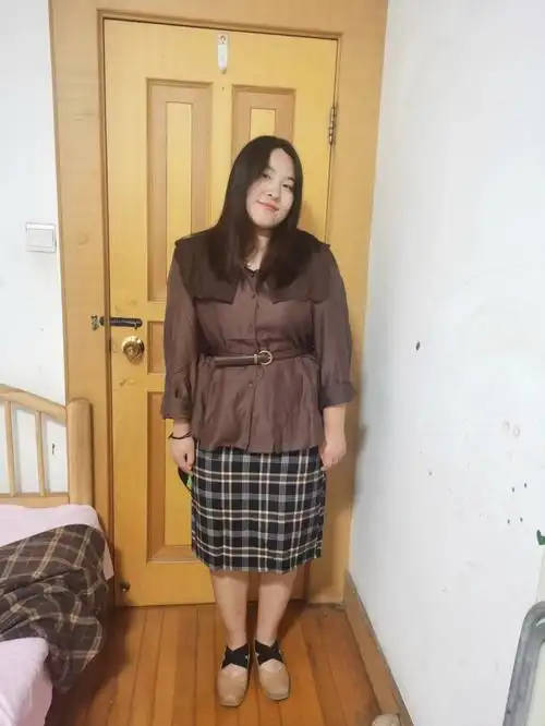 胖mm160斤初秋穿搭