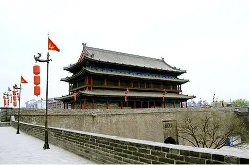 西安城墙安定门的简笔画