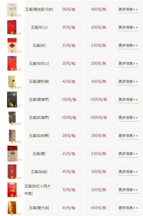 玉溪牌香烟,玉溪香烟价格表和图片大全2022玉溪香烟多少钱一包最完整