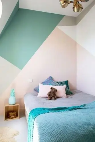 【墙面 | 几何色块拼接】几何图案与颜色碰撞,强大的视觉感.