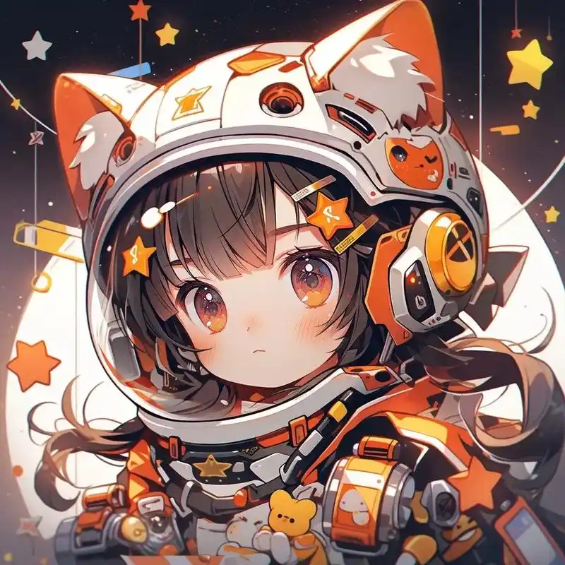 宇航员女孩.#ai绘画 #动漫头像 #二次元 #女生头像 # - 抖音