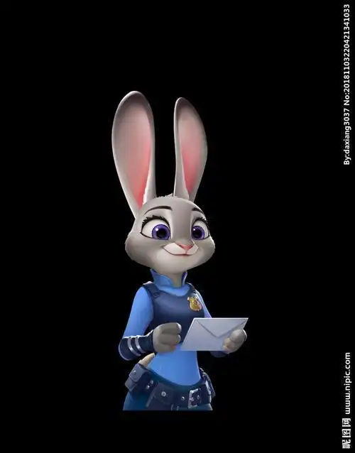 兔子警察朱迪的简笔画