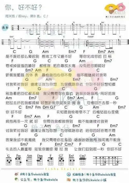 收录于专辑《你好不好 (翻自 周兴哲)》,当前你,好不好吉他谱共有高清