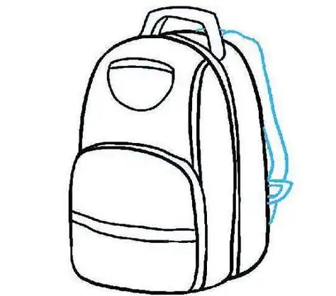 双肩书包简笔画步骤图解 书包简笔画简单漂亮带颜色