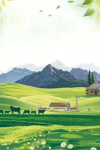 秋季上新牧场背景素材