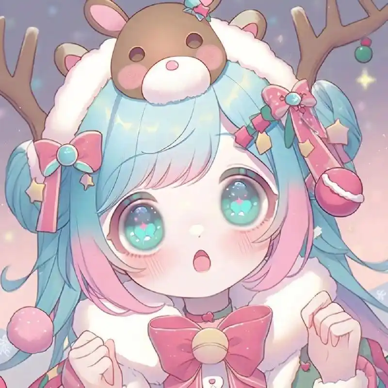 动漫女生头像# #圣诞节漫画女头