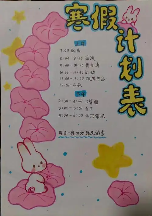 石家庄市仁华小学假期作业之寒假计划展示