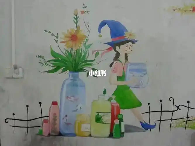 用丙烯画的墙画