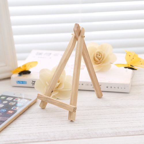 迷你小画架 原木三脚架美术作品支架相框架数字油画架画板幼儿园