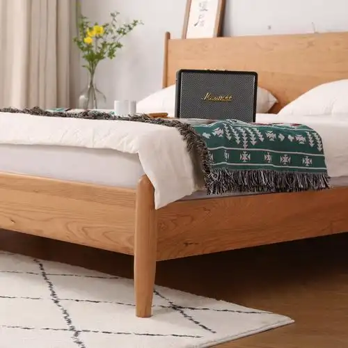 梦源实木木床现代简约卧室日式风格原木橡木15米实木床