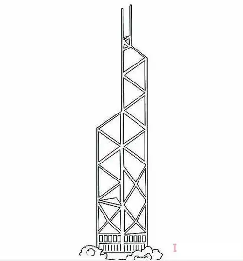 怎么画香港中银大厦画法简笔画图片