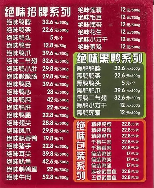 绝味鸭脖(莘谭店)的外卖单