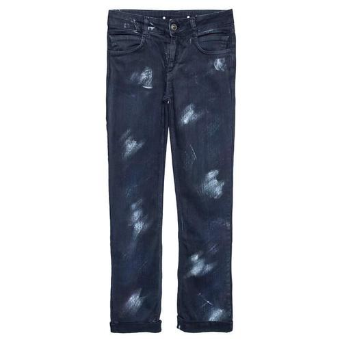 香奈儿chanel女款牛仔裤|dark blue brushstroke effect denim