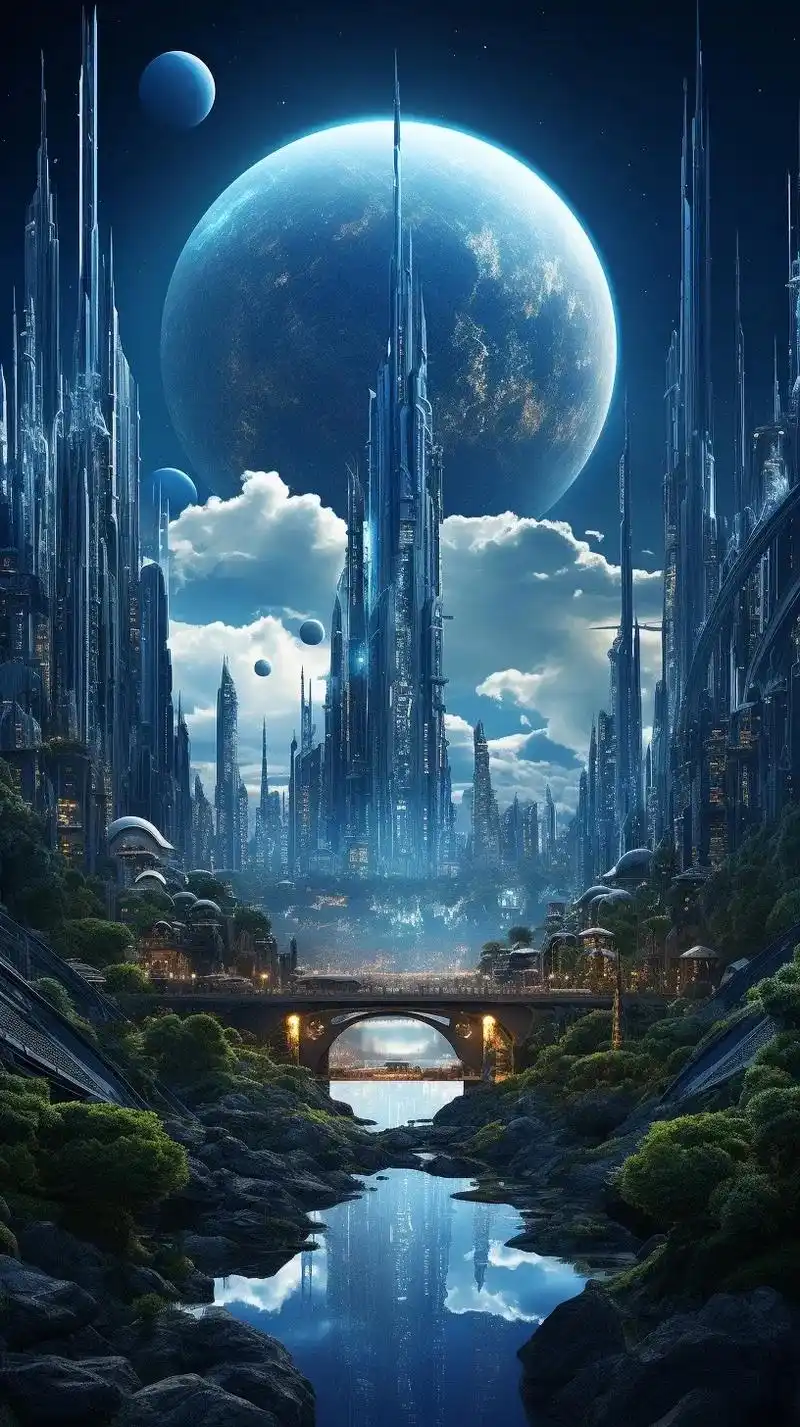 一组科幻场景.#wallpaper #ai an image - 抖音