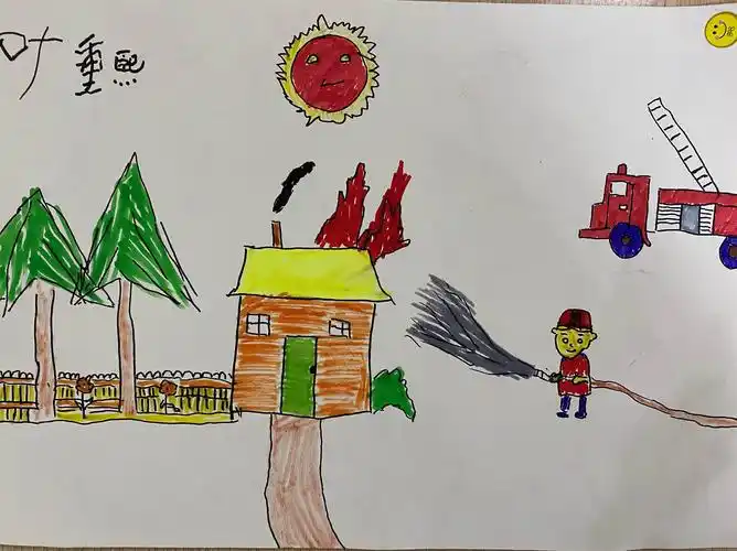 消防安全我知道——航幼大二班亲子消防安全宣传海报