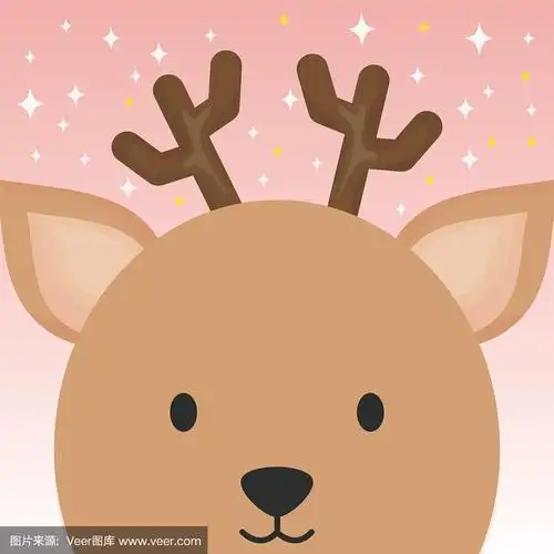 可爱的鹿头卡通动物