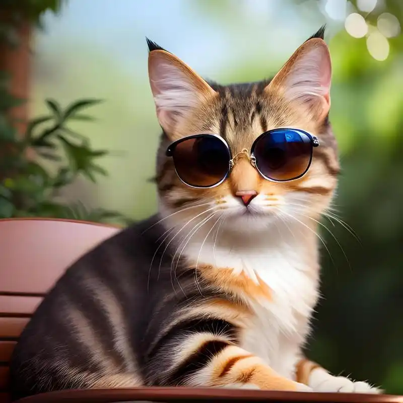 一只戴墨镜耍酷的 #猫# #猫咪