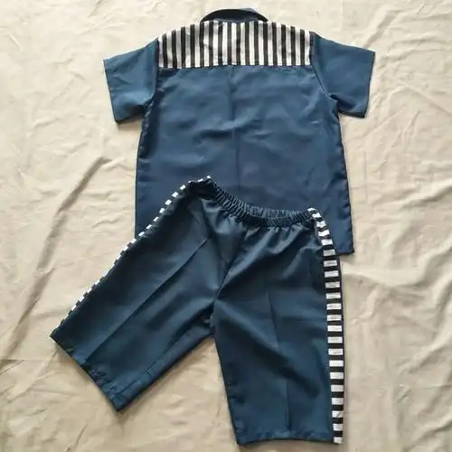 囚服长袖男女监狱囚犯衣表演舞台剧演出道具服装 兰灰色短裤 165 适合