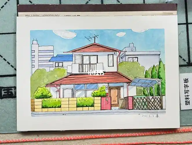 蜡笔小新家自学水彩练习