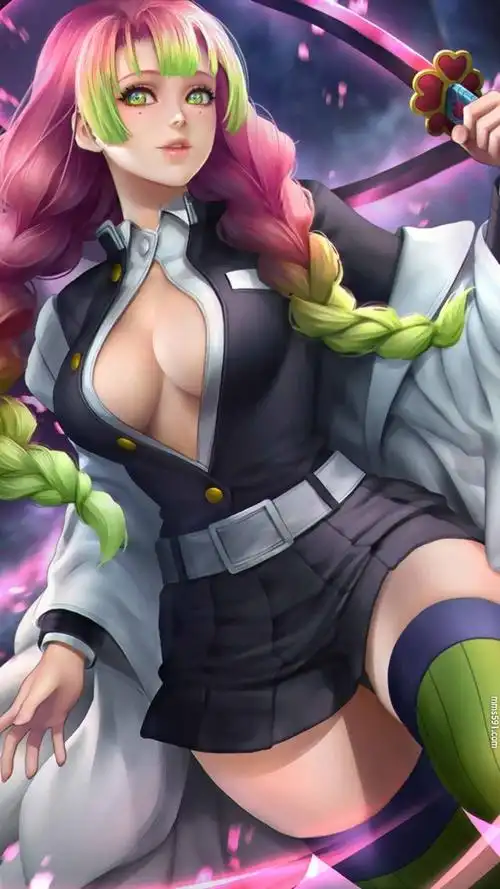 鬼灭之刃女流氓粉辫子的甘露寺蜜璃手机壁纸图片集(6)