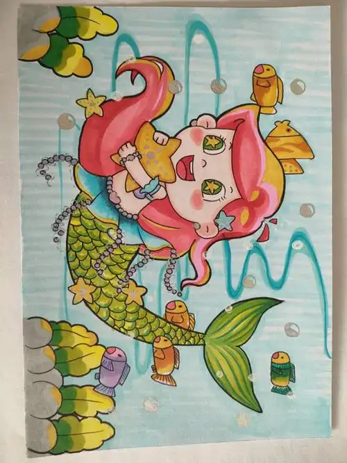 美人鱼儿童画