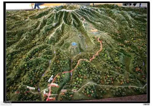 从西坡上山的地形沙盘