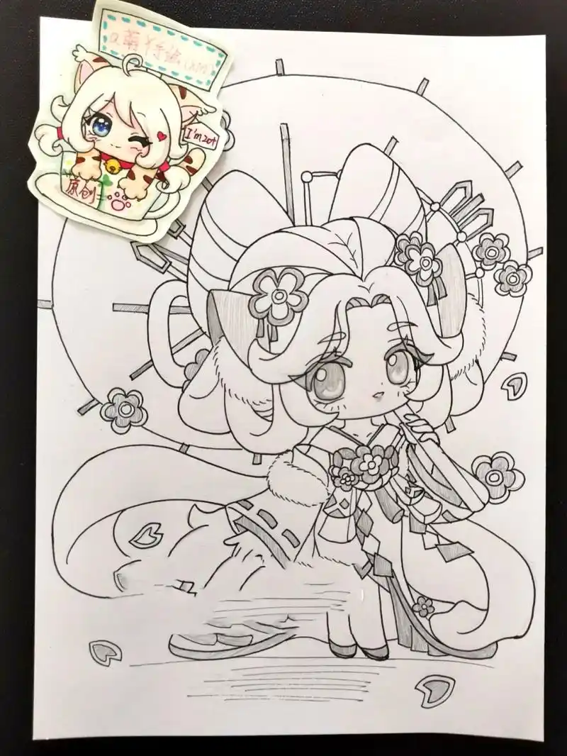 画迷你世界人物华阳儿童简单笔画画的日常 临摹卡→置顶的视频里→薯