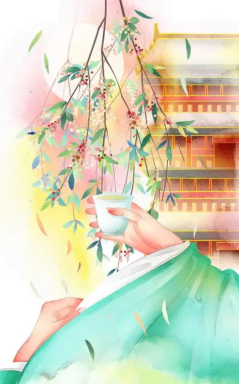 中国风中国古代敬酒插画图片