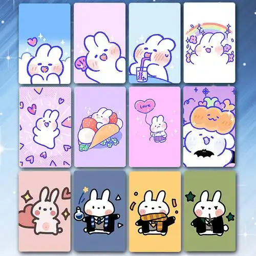 兔子卡贴卡通贴纸可爱饭卡贴防水防消磁水卡饭卡公交卡贴批发