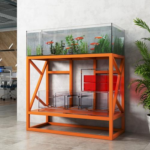 工业风鱼缸架双层鱼缸客厅底柜底滤专用落地架子承重底座托架定制